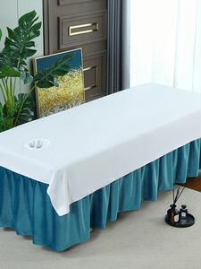 Pure Color High-Grade Beauty Sheets Single Piece White with Holes Stripes Anti-Wrinkle Easy to Wash and Dry Massage Mass