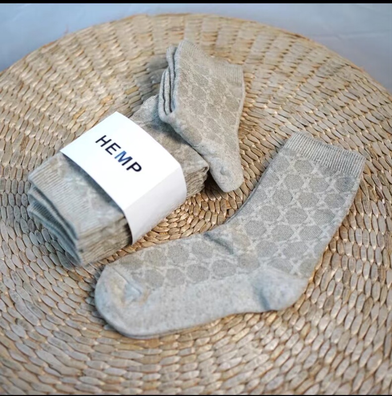 2025 Organic Natural Hemp Sweat-Absorbing, Cooling, Breathable Jacquard Unisex Mid-Calf Socks (Pack of Five) 2025 Organic Natural Hemp Sweat-Absorbing, Cooling, Breathable Jacquard Unisex Mid-Calf Socks (Pack of Five)
