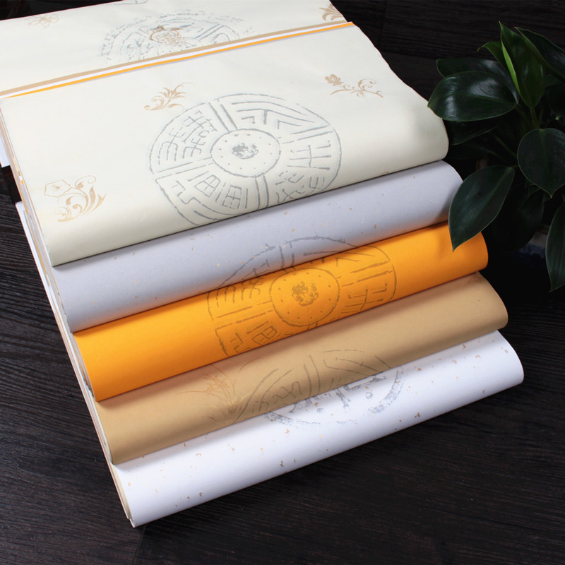 Four feet for Cavadan, five words, seven words for the pastel paper color sprinkling gold half-raw calligraphy special paper