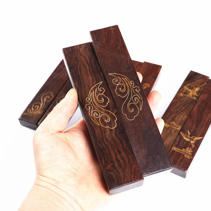 Black catalpa wood solid wood ruler pressure paperweight calligraphy paperweight primary study four treasures scholars students small pressure book pressure paper