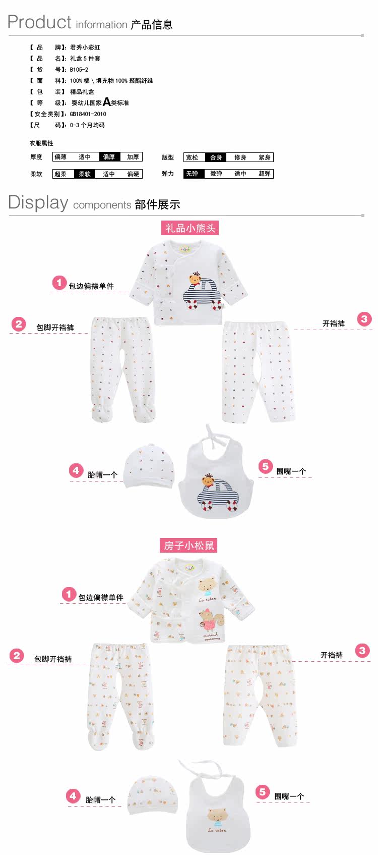 Coffret cadeau pour nouveau-né - Kit d accessoires b105-2 - Ref 1955098 Image 21