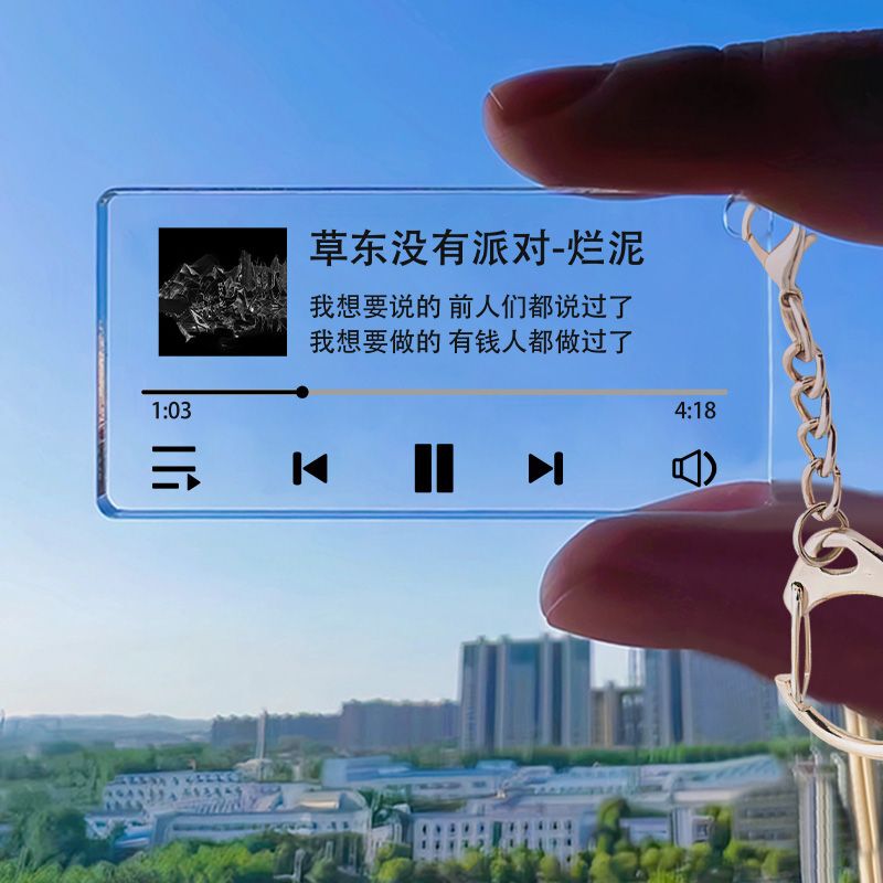 Chao Dong No Party Band Lyrics Keychain Love Song Cover Merchandise Support Pendant Backpack Mini Ornament