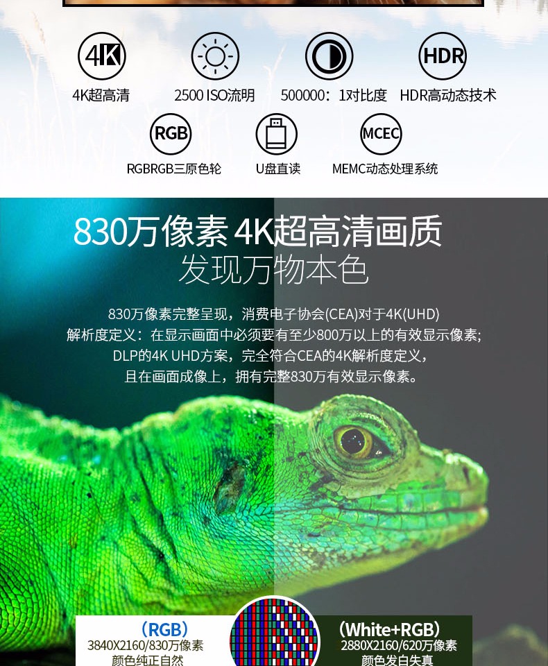 Máy chiếu Optoma Optoma UHD566 Trang chủ không có TV màn hình 4K Ultra HD HDR Blu-ray 3D Home Theater 1080P