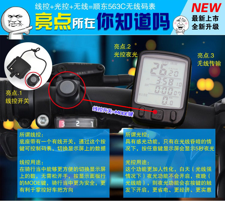 Compteur de vélo SUNDING - Ref 2431531 Image 3