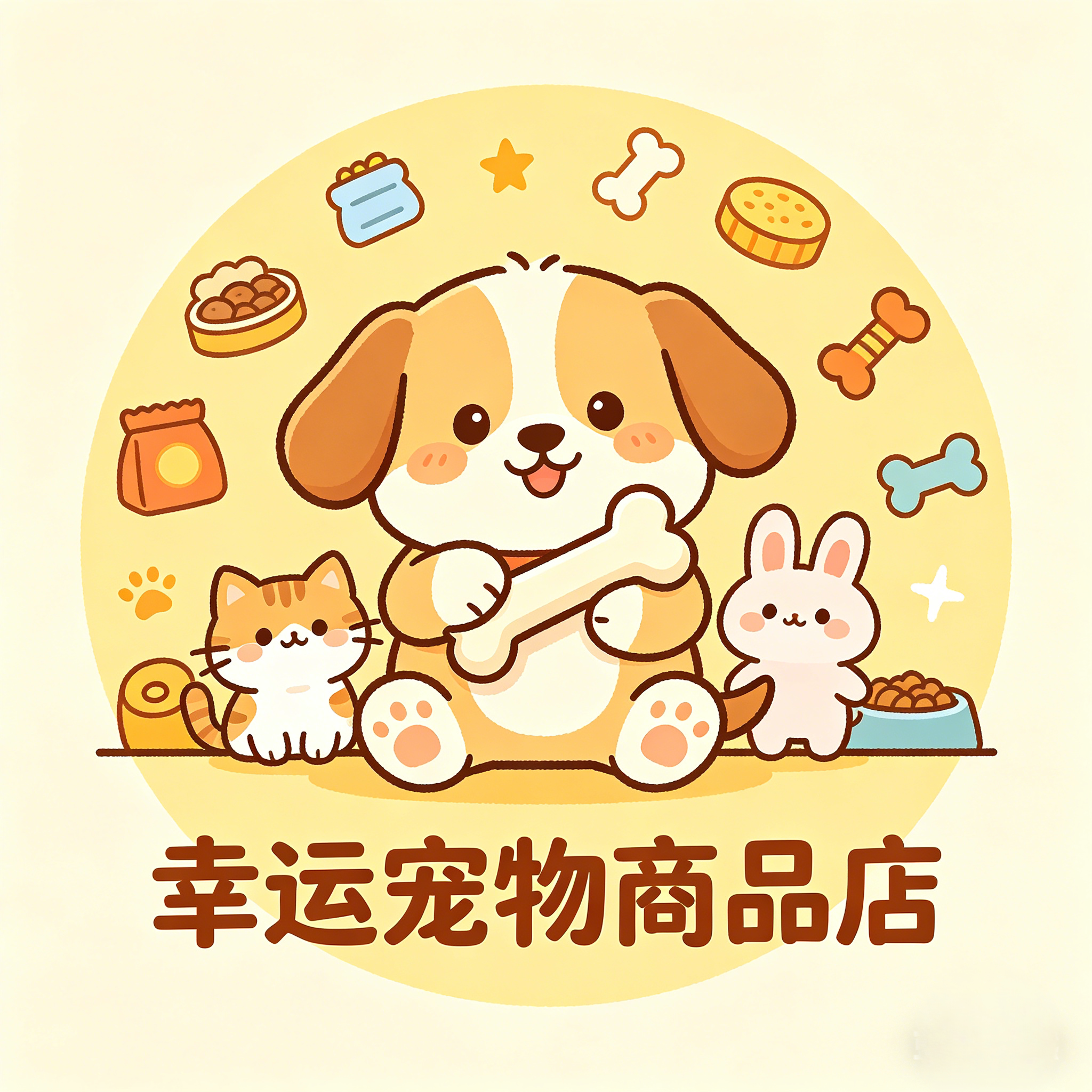 幸运宠物商品店的LOGO