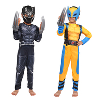 Halloween cosplay Wolverine Black Panther boys and girls muscle suit stage costume dance dress up clothes