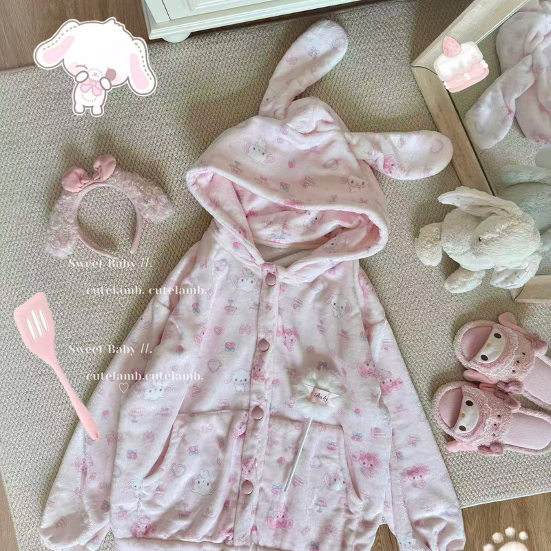 Original Model'Parfait Bobo Rabbit 2.0' 2025 New Cute Women's Hooded Rabbit Ear Flannel Thickened Pajamas Original Model'Parfait Bobo Rabbit 2.0' 2025 New Cute Women's Hooded Rabbit Ear Flannel Thickened Pajamas