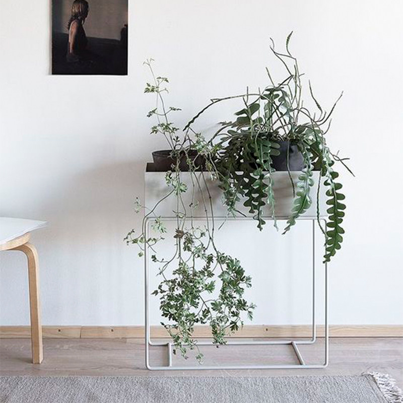 Modern minimalist wrought iron flower stand living room balcony corner storage shelf floor rack flower pot rack gold Ge flower stand