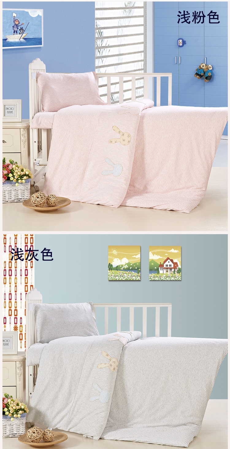 Màu bông mùa thu và mùa đông ấm áp mẫu giáo quilt ba mảnh thiết lập với lõi sáu bộ tinh khiết bông giường trẻ sơ sinh con giường