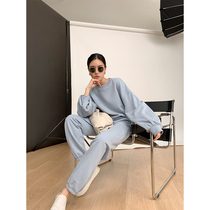 Amyy Studios weight upgrade return sports fashion style 1oo% long staple cotton short sweater set