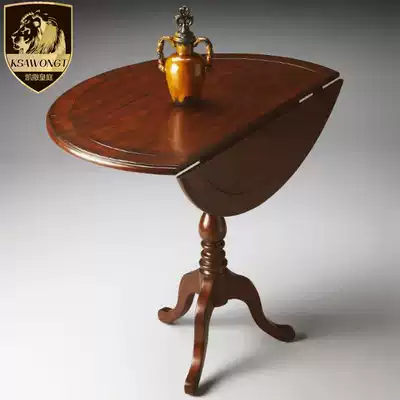 Folding dining table solid wood dining table home round table poker table Entertainment table American round dining table chair