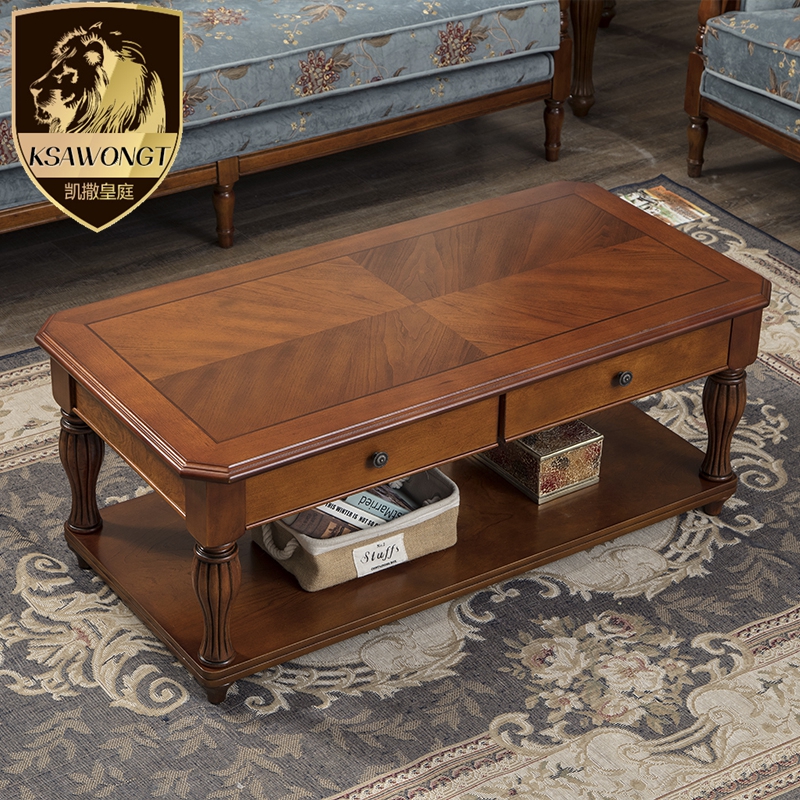 American coffee table set home solid wood corner table TV cabinet combination simple small apartment living room furniture set simple and beautiful