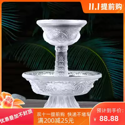 Crystal Glass ba jixiang Cup for the Cup of Tibetan Buddhist utensils multiplier product White for Cup 13 5cm