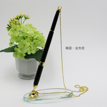 Desk pen custom logo hotel front desk pen heavy hand feel metal signature pen high-end business neutral black water refill