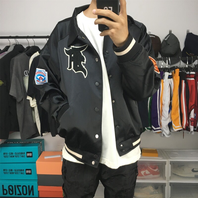 Fifth Season Armband Badge Embroidery High Street Medal Jacket Baseball Uniform Coat Oversized Loose Short Top