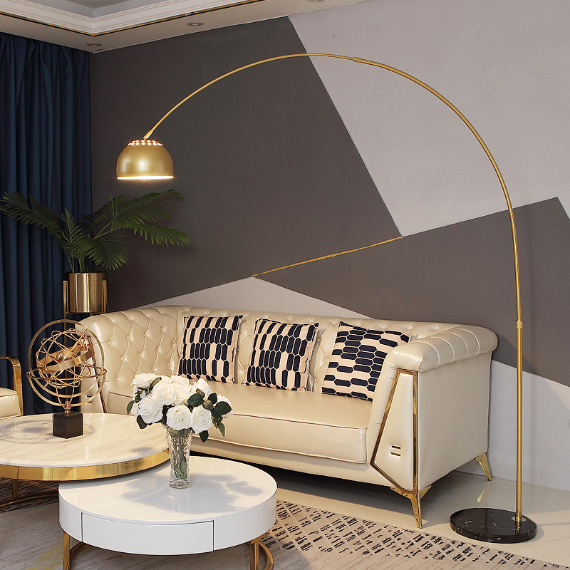 Brief Modern Golden Light Lavish Living-room Mahjong Light Sofa Floor Lamp Bedroom Book House Eye Protection Intelligent Standing Table Light