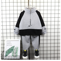 2022 new boy autumn clothing sports suit children class clothing two sets of nets red CUHK children sports clothing for leisure