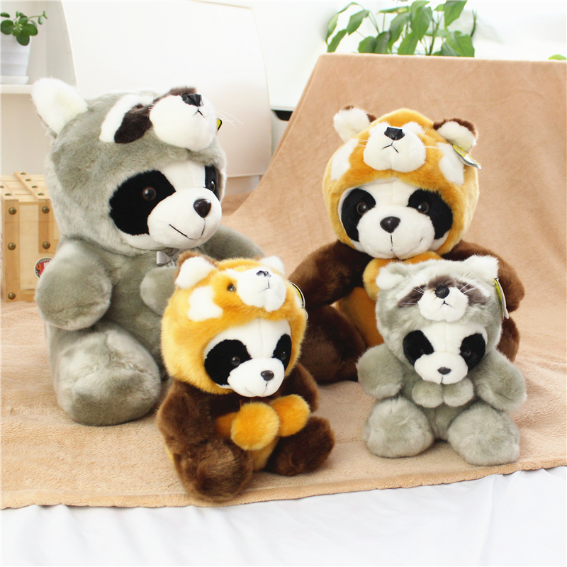 Living Pavilion Panda Change Face Paparazzi Cora Raccoon Wool Suede Toy Doll Chengdu Airport The Same Commemorative Gift