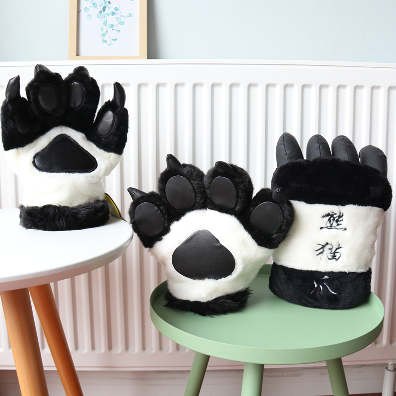 Panda Life Museum Bear Paw Bear Paw Gloves Female Winter Warm Thickened Tide Men Cartoon Tourism Remembrance New Products