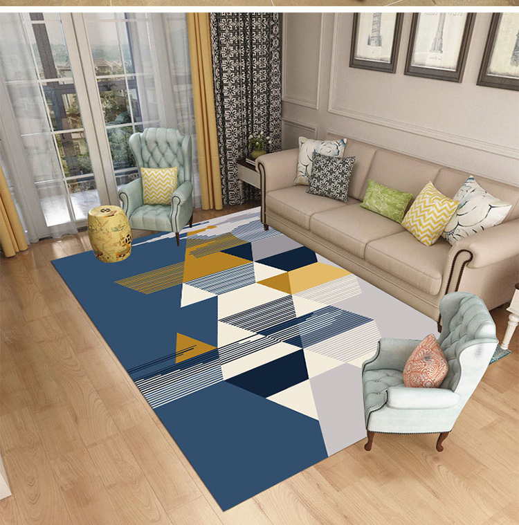 Thảm phòng ngủ nhà phong cách Bắc Âu phòng khách sofa hình chữ nhật bàn cà phê pad phòng hình học đơn giản cạnh giường chăn tùy chỉnh thảm cuộn