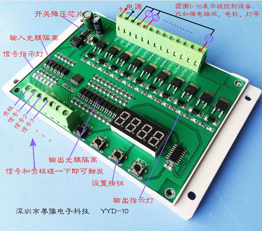 more than ten-way power timing sequence timer pulse randomly triggering the race lamp industrial control board module PLC