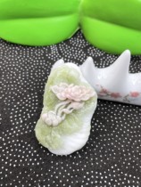 Lantian jade pink and green lotus pendant