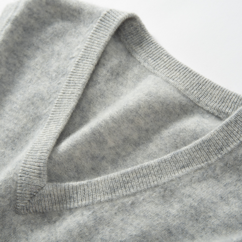 2025 Autumn/Winter New Cashmere Vest for Men V-Neck Goat Cashmere Casual Pullover 100% Solid Color Sweater Base Knitwear