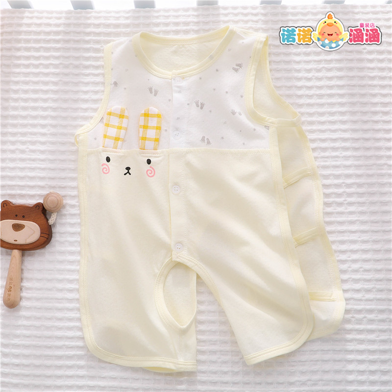 Baby jumpsuit summer dress newborn baby girl summer thin sleeveless open summer male treasure dress pipa coat