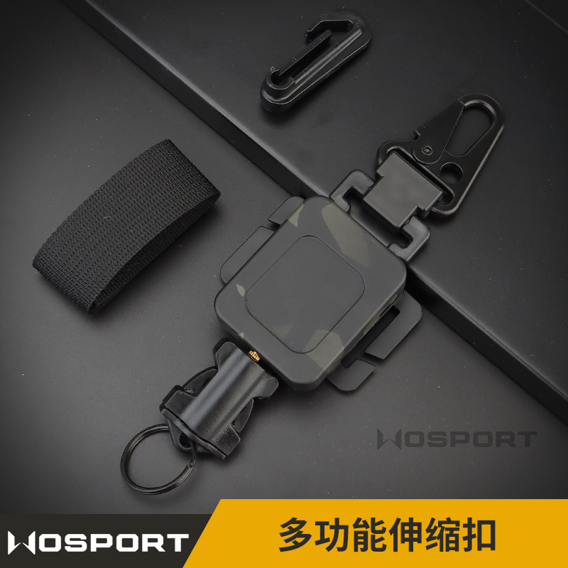 Wosport manufacturer direct sales multifunction telescopic buckle anti-theft and anti-theft tactical climbing supplies nylon plastic steel