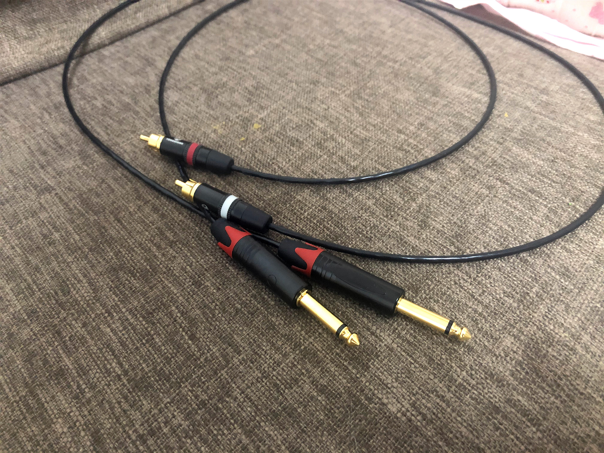 Kanaimei double 6 5 turn double lotus line big two core 6 5 turn rca double lotus 6 35 mixer cable