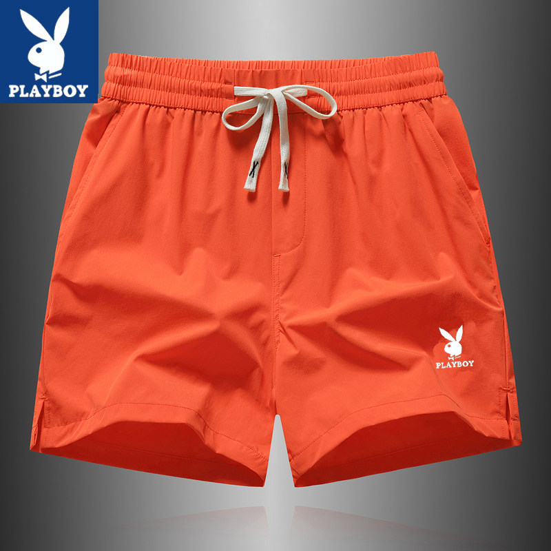 Спортивные шорты Playboy, мужские брюки с тремя точками, брюки с коротким рукавом, летние повседневные брюки, быстросохнущая верхняя одежда для бега, эластичные свободные