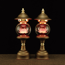 LED Crystal Lotus lamp Buddha lamp long Ming lamp Buddha character Buddha platform Buddha lamp Guanyin lamp Guanyin lamp Bodhisattva lamp colorful
