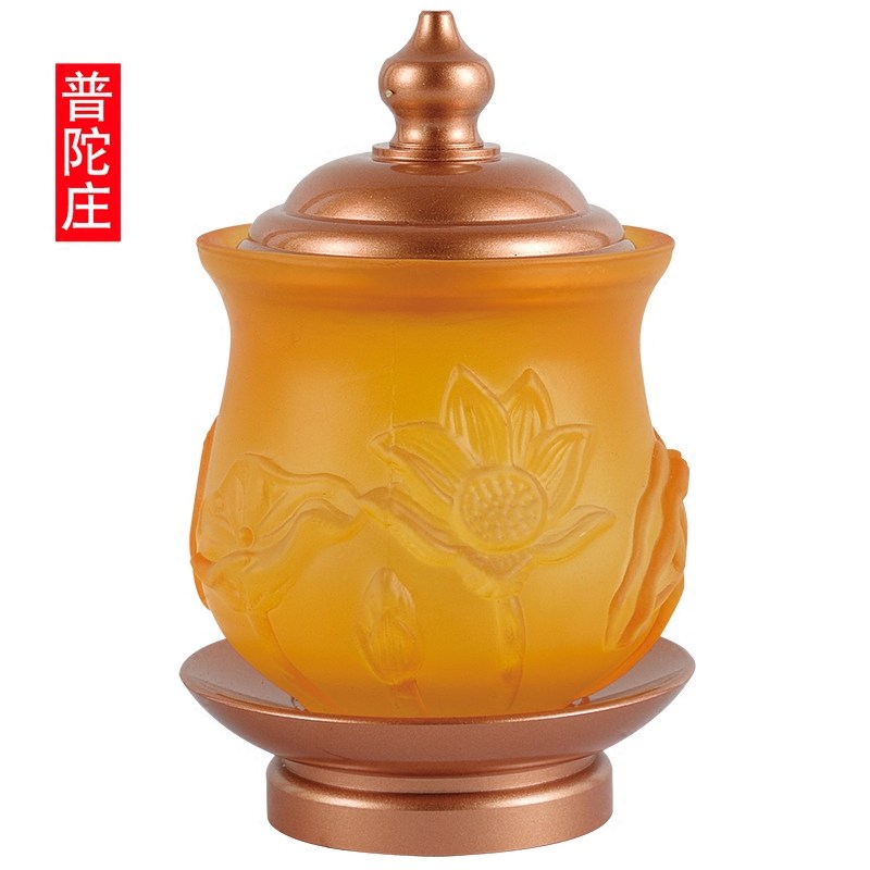 Buddha glaze relief lotus holy water cup water purification tribute cup water cup for Buddha front cup Buddha temple