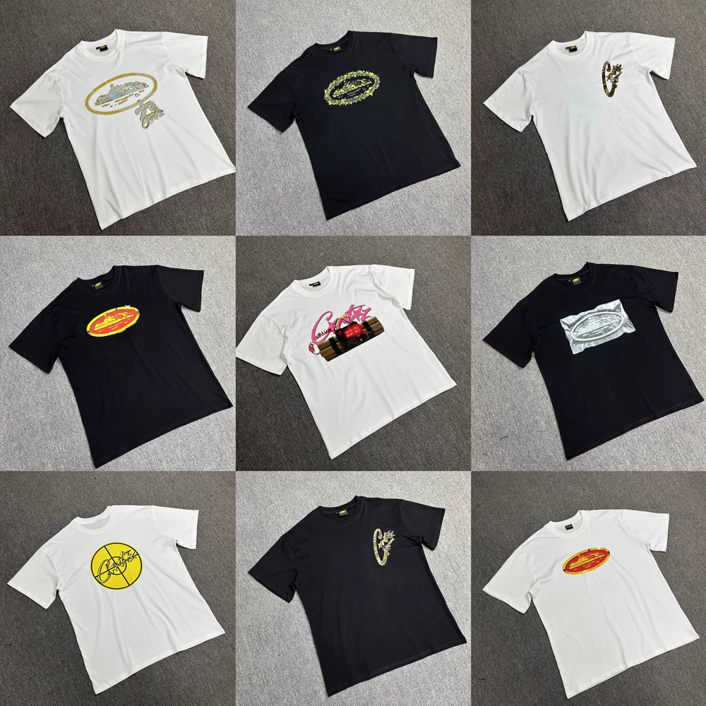 23ss новый Corteiz хронограф, печать, уличный tide, круглый вырез, короткие рукава, футболка мужская и женская, лето, мужской
