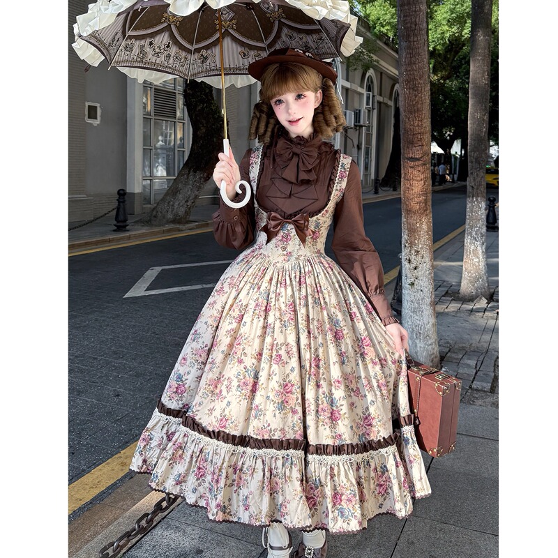 [in Stock] British Old Dream Lolita Original Design Vintage Floral Wall Retro Lolita Elegance