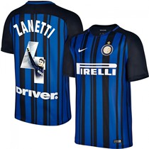 Special edition Zanetti No 4 International Milan 2017-18 home short sleeve jersey 847274 NE