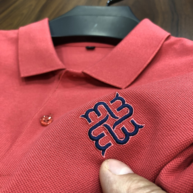 100% cotton~for mall~high-end coarse bead~short sleeve polo shirt male embroidery over middle-aged men t-shirt summer