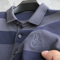 Embroidery Little Horse Label ~ Paul Shirt Men t-shirt Long sleeves Turtlenecks Striped Dad Blouse Autumn Middle-aged Mens Polo Shirt