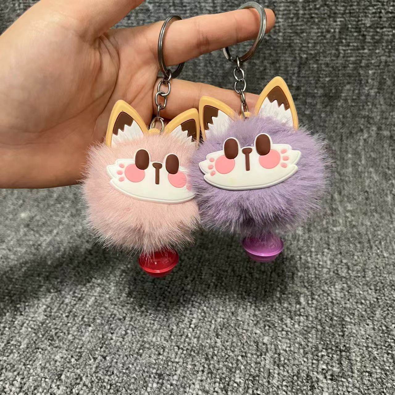 Cute Bell Lucky Cat Plush Pendant Keychain, Unique Back-To-School Gift for Best Friends, Dormitory, School, Bag Gift