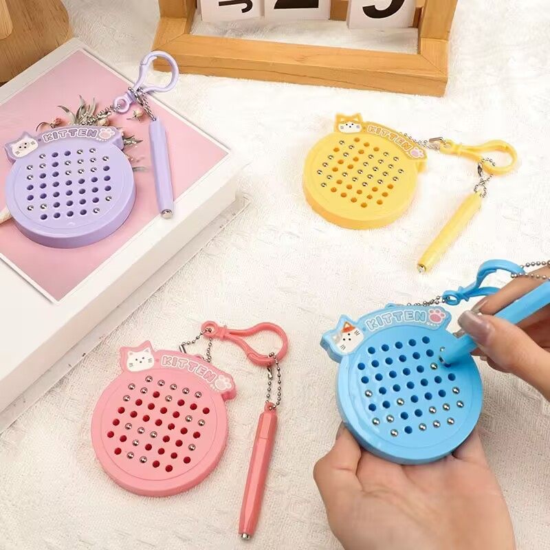 [50 Sets at a Great Wholesale Price]Cat Magnetic Bead Drawing Board Fun Cartoon Toy Keychain Pendant Gift