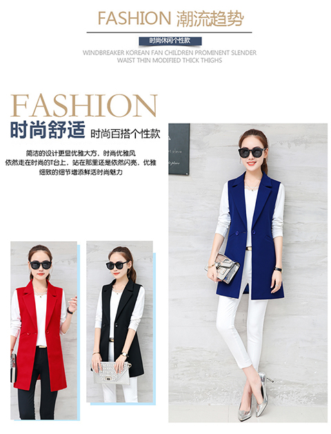 Áo vest nữ mùa thu đông 2018 dài phiên bản Hàn Quốc của bộ vest mới giảm béo áo vest không tay vest áo vest nữ hàng hiệu