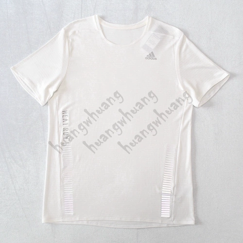 Adidas, легкая и тонкая дышащая светоотражающая спортивная футболка, для бега, короткий рукав