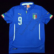 Puma Italy 2014 World Cup home short sleeve 9#Balotelli childrens football shirt 747250 01