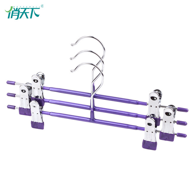 Qiaotianxia iron trouser rack trouser clip short skirt plastic-impregnated non-slip seamless stainless steel house windproof strong trouser rack