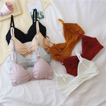 Ice silk bottom wrap chest chest chest beauty back vest Net red bra gathering girl High School student underwear
