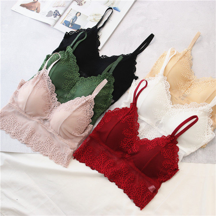 Large Dew Back U Shaped Low Back Invisible Gown Vacation Lace Small Cute No Steel Ring Sexy Ultra Slim Beauty Back Underwear Girl