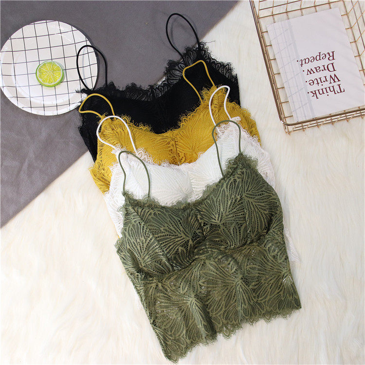 Beautiful back suspenders 2022 spring and summer new self-cultivation all-match girl lace bottoming vest short outer top