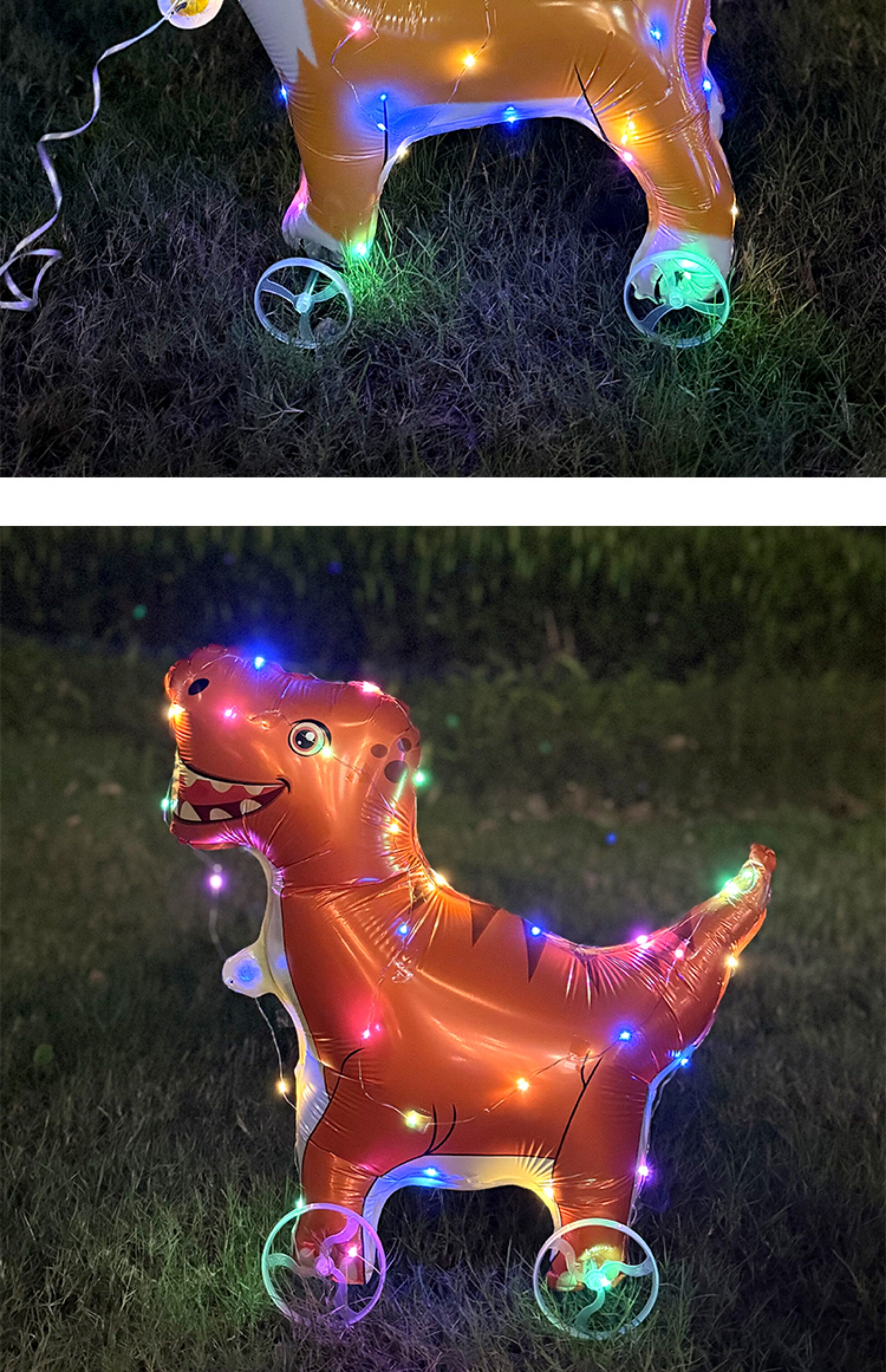 发光走路Q版带轮小号动物立体站立气球儿童生日装饰派对场景布置详情14