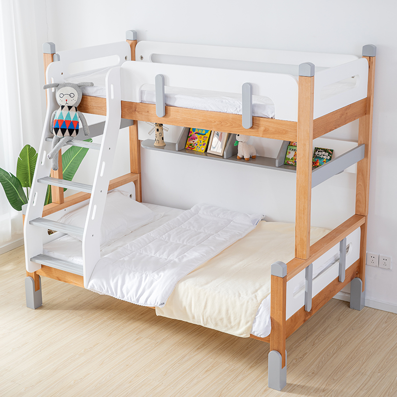 Comparable bear primary-secondary bed full solid wood Children adult double bed and upper bunk bed two-level high and low bed multifunctional combined bed