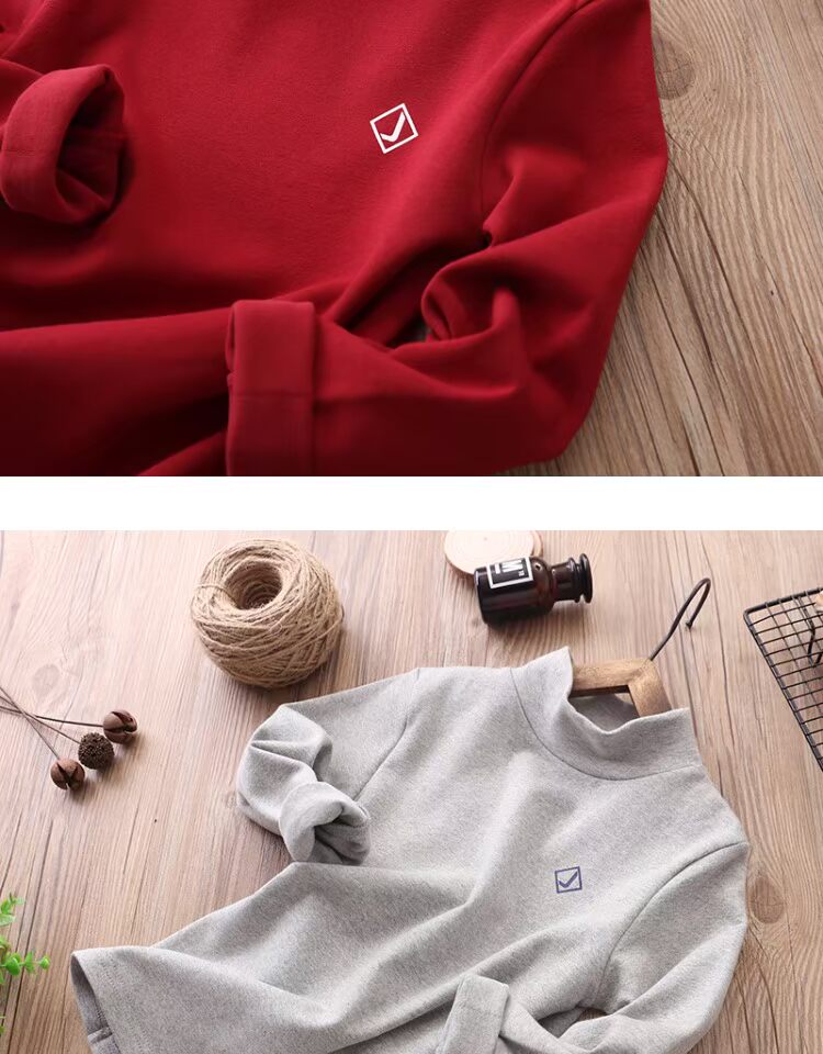 Áo thun trẻ em cổ chữ Vibe Bear cho bé trai cổ cao Áo phông 2018 quần áo thu đông trong áo bé trai cotton dài tay ao thun dai tay be trai